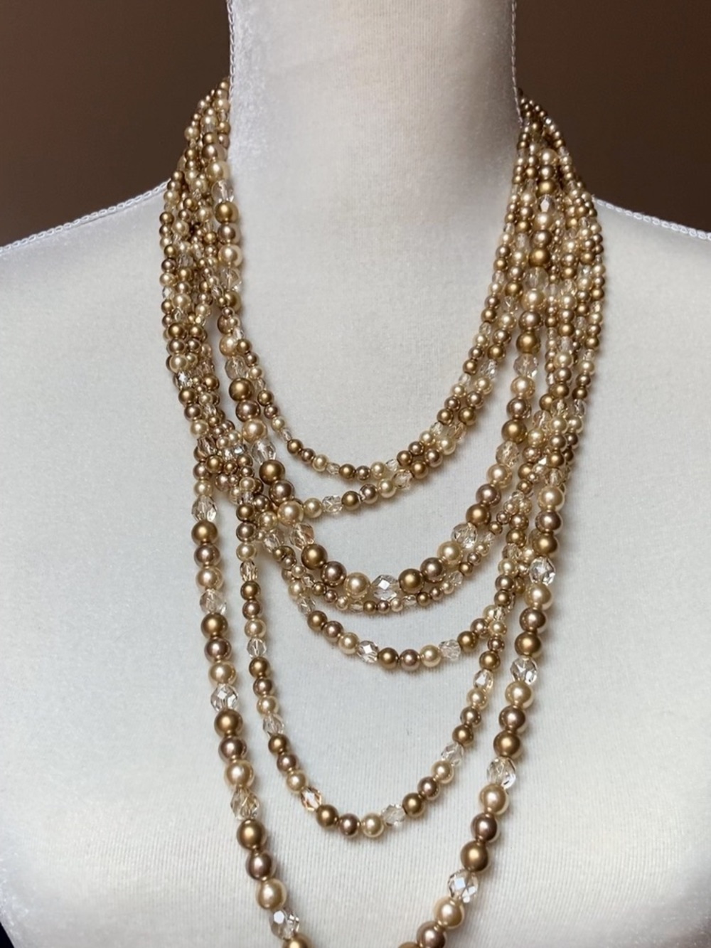 Carolee Gold Pearl Statement Necklace